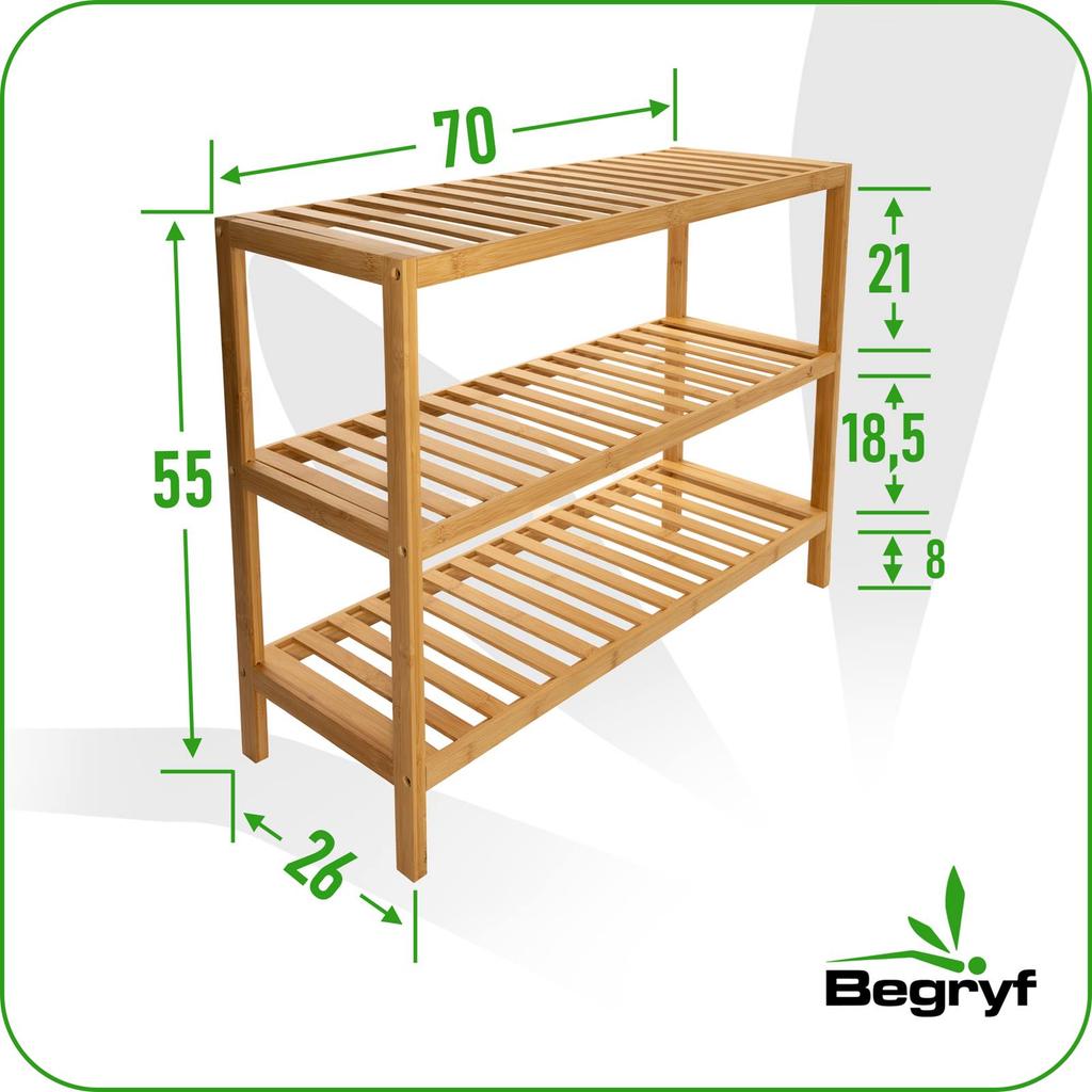Szafka Na Buty Bambusowa Do Przedpokoju 70X26X55 Srb27 Begryf