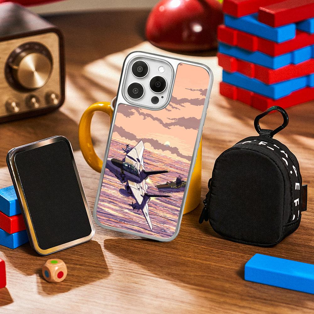 Plane design fly cool poster Phone Case for iPhone 16 15 14 13 12 11 Pro Max Sheepskin Silver-edged protective case