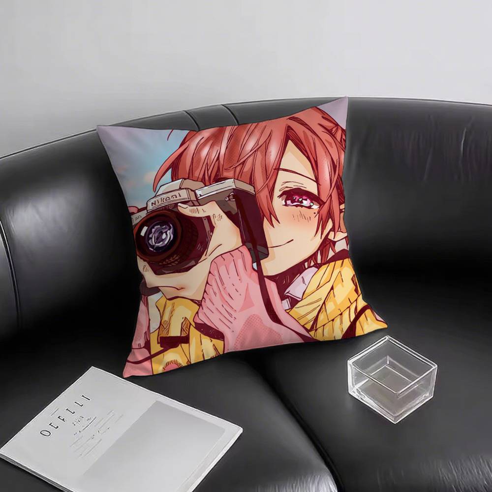 1pc Tbhk Mitsuba Sousuke Pillow Case Square Bedroom Sofa Leisure Comfort Cushion Car Living Room Home Decoration