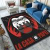 Red Mask La Casa Art Print Area Rug, Multi-functional Office Chair Sofa Carpet, Easy Clean Carpet for Home and Living Spaces