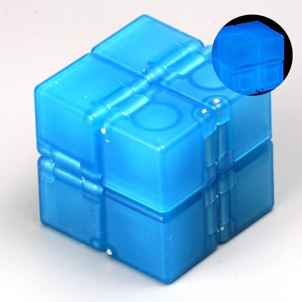Infinity Cube: Luminous Blue-Green Stress Relief and Creative Decompression Toy