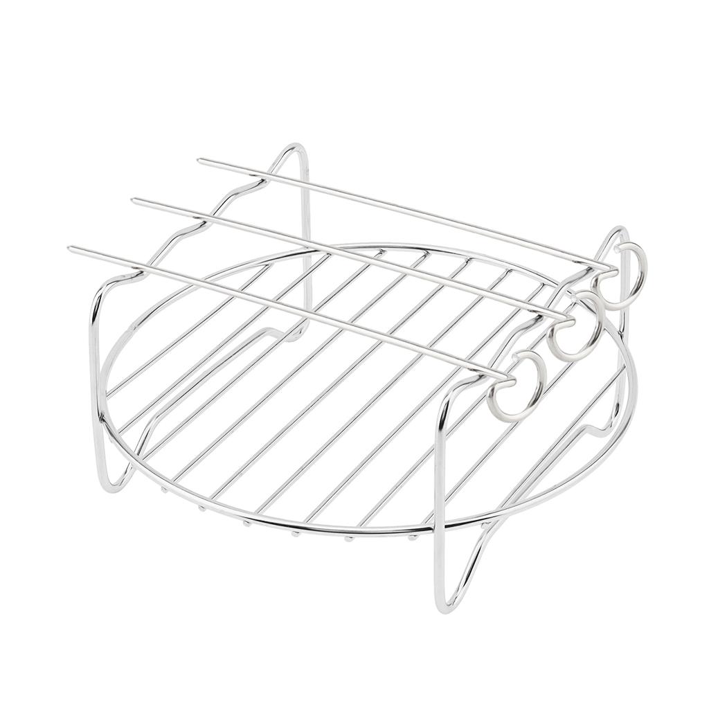 Stainless Steel 3pcs 6 Inch Multipurpose Layer Rack Skewers Included Heavy Duty Reusable Air Fryer Mounting Bracket Toast Rack Cooking Space Saving