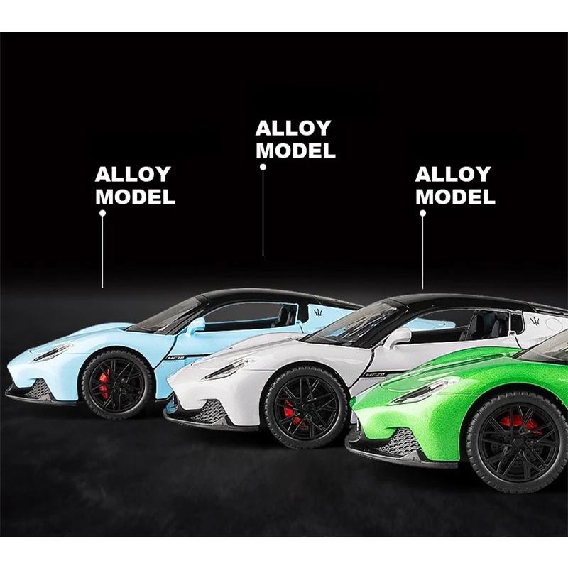 1/24 Maserati MC20 Cabrio Alloy Racing Car Model Diecast Metal Sports Car Vehicle Model Simulation Sound and Light Kids Toy Gift