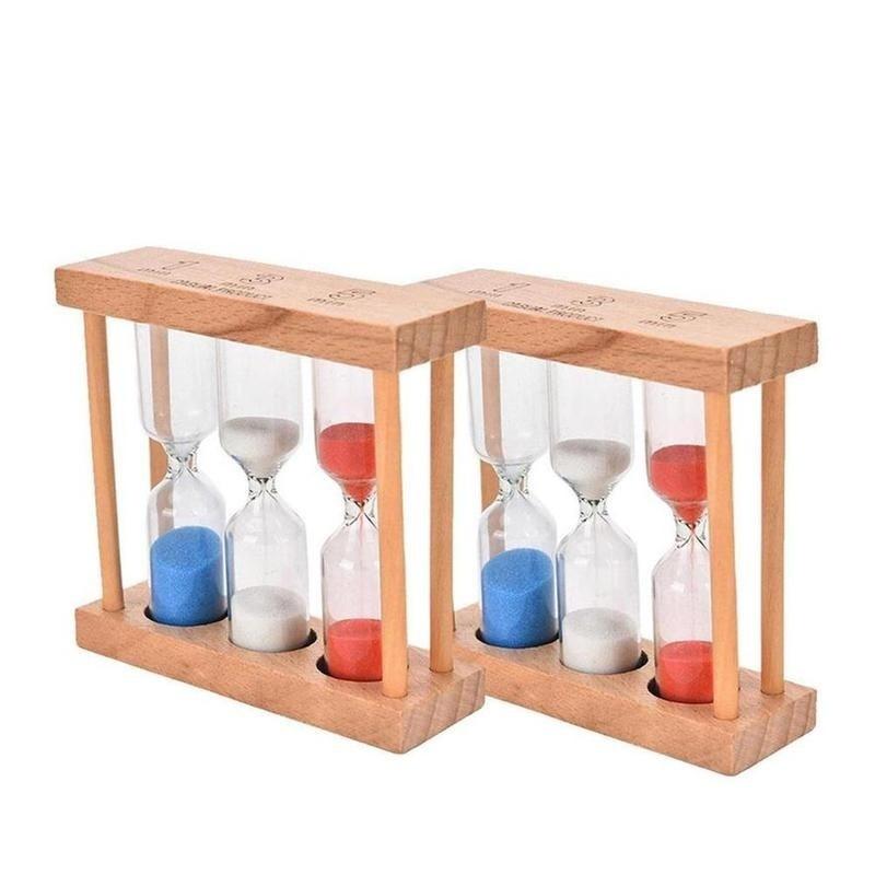 1/3/5Min Holz Rahmen Glas Sand Sanduhr Sanduhr Timer Uhr Zeit Decor Geschenk