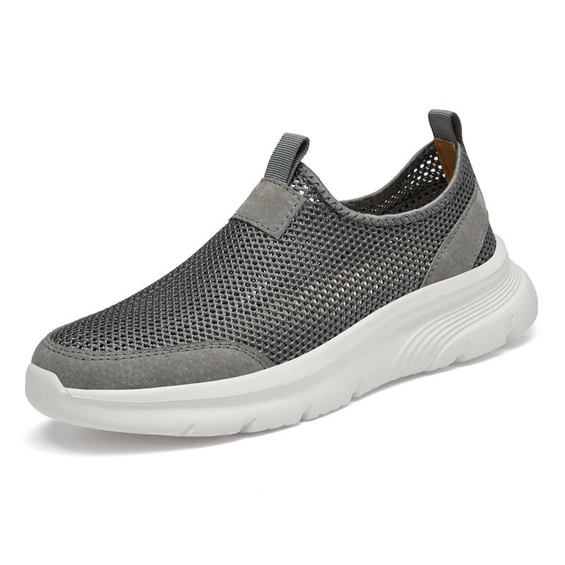 Sleeve feet middle and old mesh one pedal men's shoes breathable non-slip sneakers soft sole casual dad