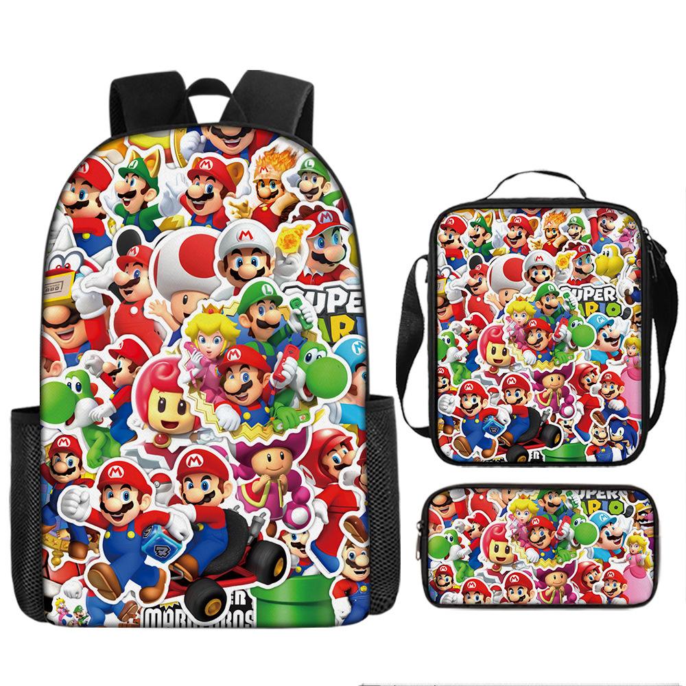 Cartoon Backpack, Primary And Secondary School Students Three-Piece Set, School Bag, Backpack, Shoulder Bag, Pencil Case.