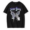 Sommer Herren Modisches Schmetterlingsmuster Lässiger Hip-Hop Street Style Herren Rundhals T-Shirt