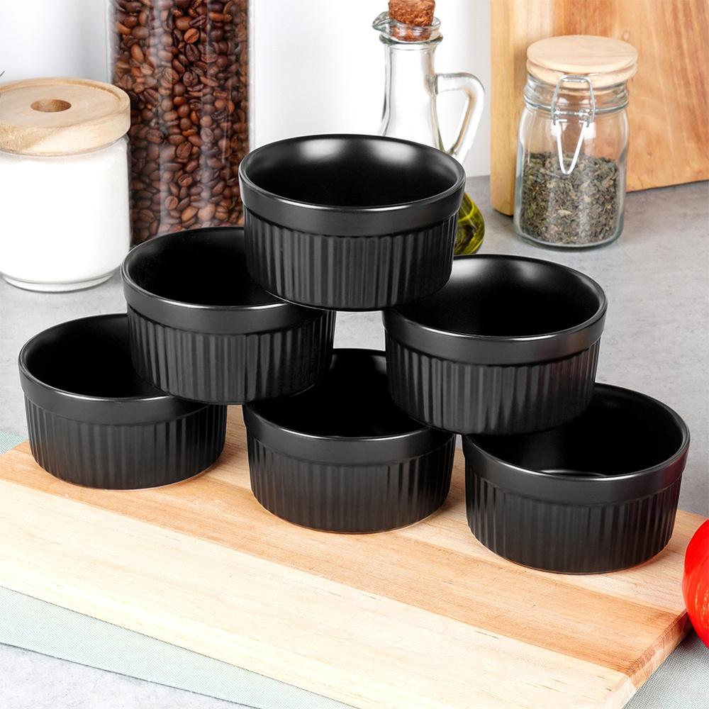 6x Ovenproof Casserole Dish Bowl Ceramic Ramekin 260 ml