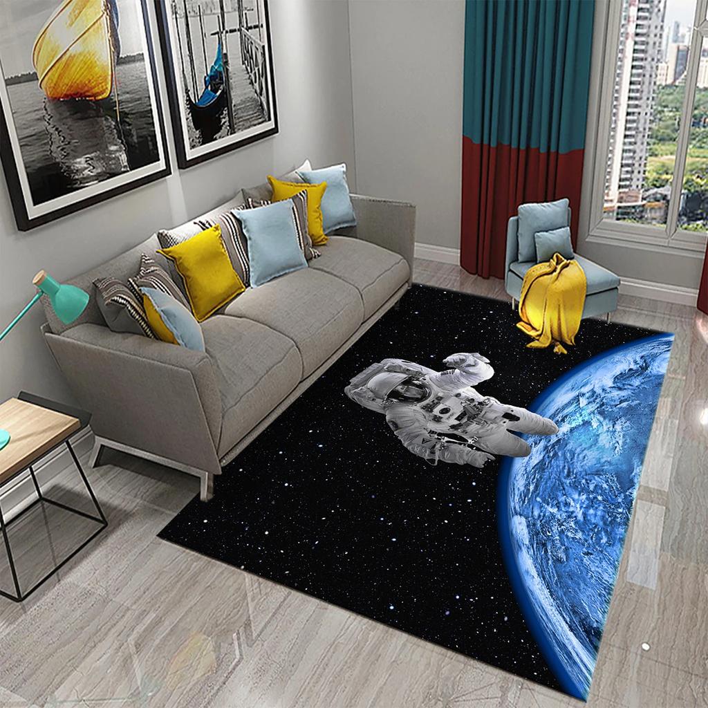 Astronaut Carpet Galaxy Universe Outer Space Moon Floor Mat Non Slip Rugs Door Mat Carpet for Living Room Bedroom Home Decor
