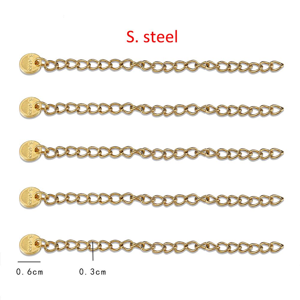 20pcs 10pcs 6cm Stainless Steel Extension Chain Extended Connector Tail Chain for Bracelet Necklace DIY Jewelry Making Findings