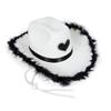 Rhinestone Love Heart Women Glitter Cowboy Hat Fur-edged Cowgirl Hats Women Funny Performance Costume Cosplay Hat for Wedding