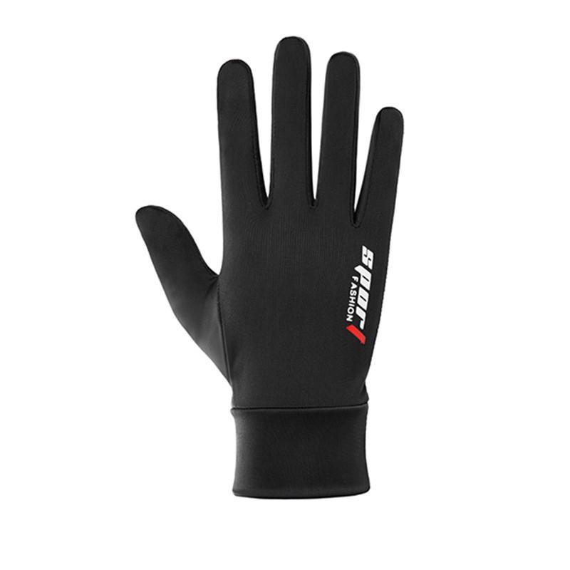 Lightweight UV Protection Gloves Men Women Full Finger Two-Finger  Styles Breathable Ice Silk Material Anti-Slip Grip Fishing Cycling Driving Outdoor Ice Silk Red L Full Finger Black