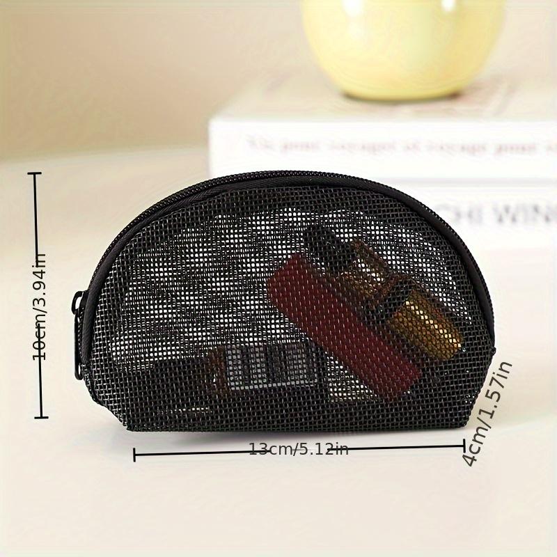 Simple PVC Mesh Makeup Bag Large Capacity Solid Color Toiletry Storage Bag Breathable Lightweight Cosmetic Storage Bag Women