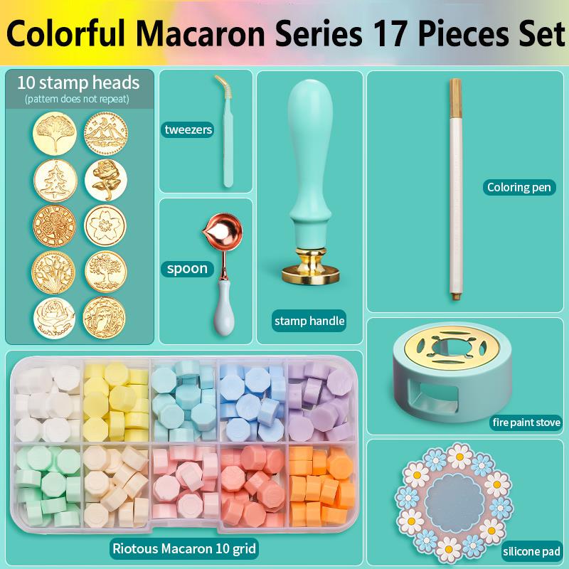 NEW Wax Seal Stamp Set Lacquered Stamp Sealing Wax Kit DIY Craft Supplies Scrapbooking Christmas Wedding Invitation Decoration