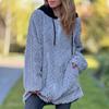 Women's Comfortable And Fashionable Plush Casual Hooded Solid Color Plush Zipper Long Sleeved Top Jacket