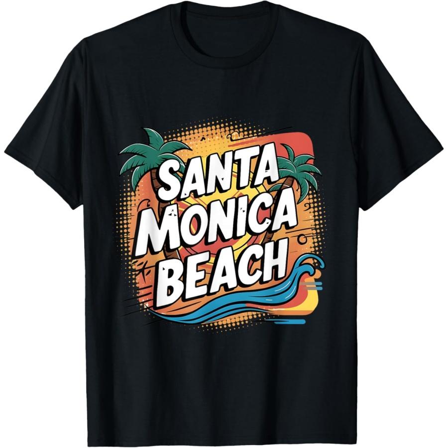 California Santa Monica Beach T-Shirt for Men Women Kids S