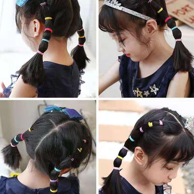 Colorful High-Elastic Korean Hair Ties for Girls - Gentle, No-Damage Rubber Bands