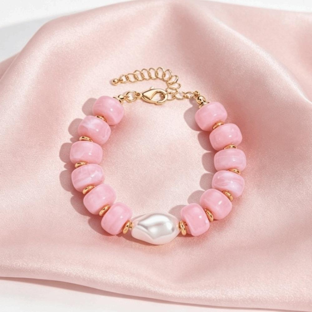 Colorful Design Beaded Bracelets Chunky Beads Handmade Jewelry Statement Resin Bracelet For Women