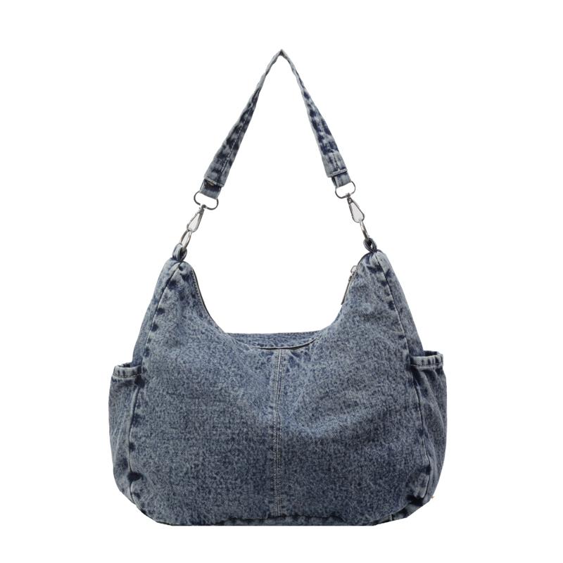 Fashi Denim Sewing Thread Solid Interior Compartment Shoulder Bags 2026 High Quality Bags for Women Zipper Women's Handbags