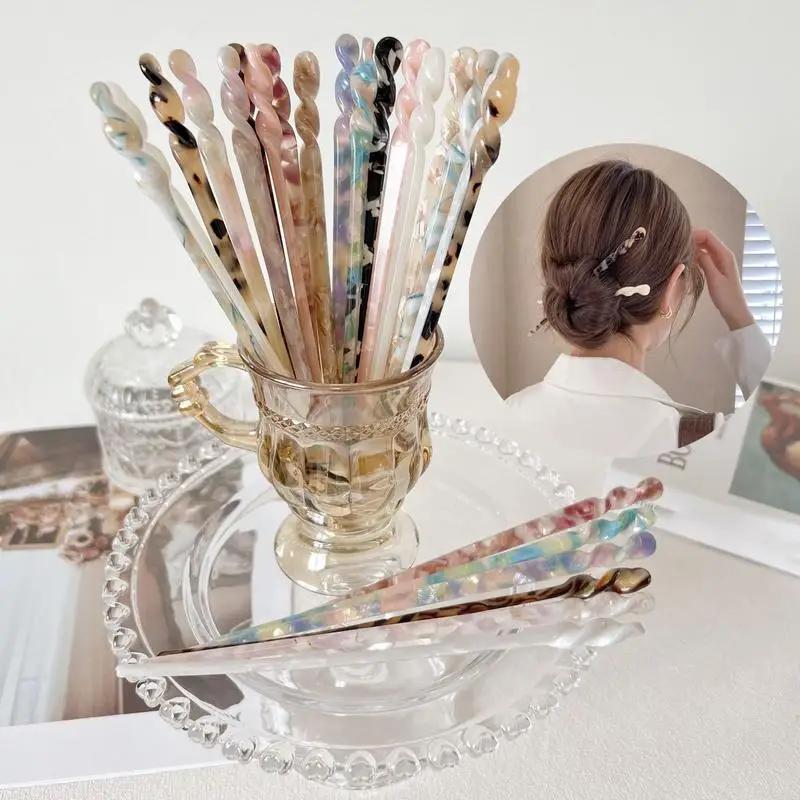 

Модные китайские палочки для волос, винтажные ацетатные палочки для еды, женские заколки, зажимы, свадебные украшения, аксессуары для укладки волос для девушек