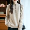 Women's Cashmere Sweater Qinghe Cashmere 30% Cashmere 70% Wool Autumn and Winter Pullover Warm and Fashionable