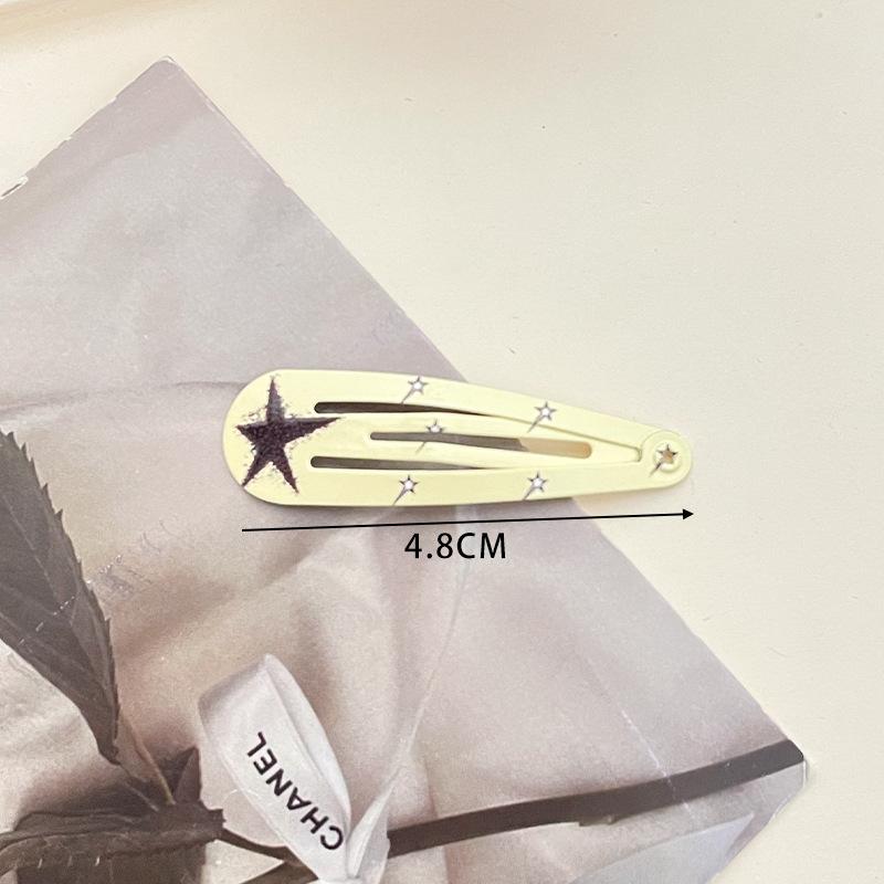 New European and American Style Bangs Hair Clip Side Clip Children's Hair Clip BB Clip Hair Accessories Water Drop Clip Printed Five-Pointed Star