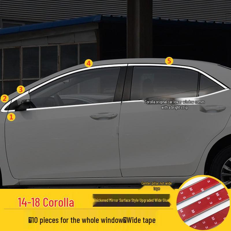Decorative Window Bright Strips for 2014-2024 Toyota Corolla Levin
