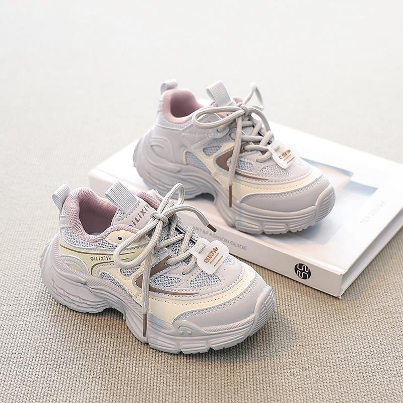 Children Running Shoes Air Mesh Breathable Girls Sneakers Handsome 2025 New Kids Sports Shoes Thick Soft Sole Fashion Trendy