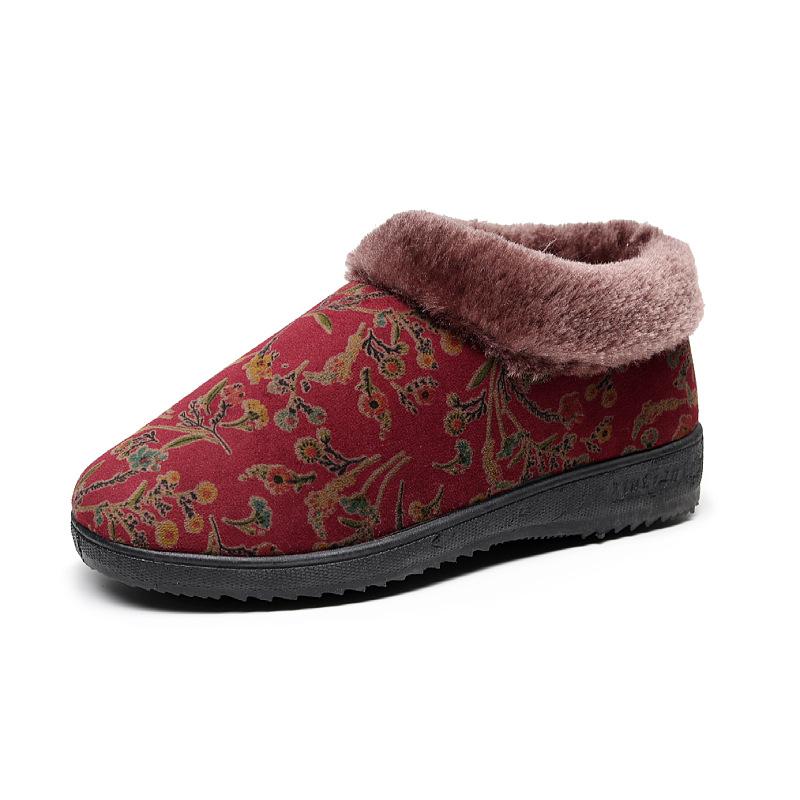 Women s lazy shoes are piled in winter with thick soles non-slip and warm and the same cotton mop for the elderly is thickened 35 1509₽
