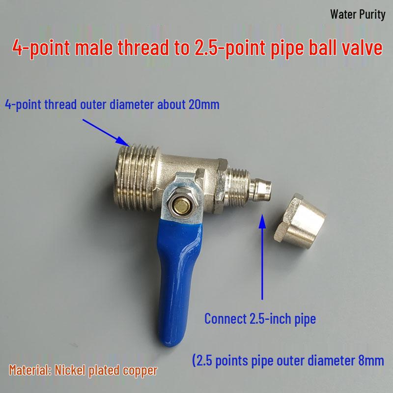 Three-Way Water Purifier Valve with 4 to 2 Points, 3 Points, and 2.5 Points Options - Internal/External Threads.