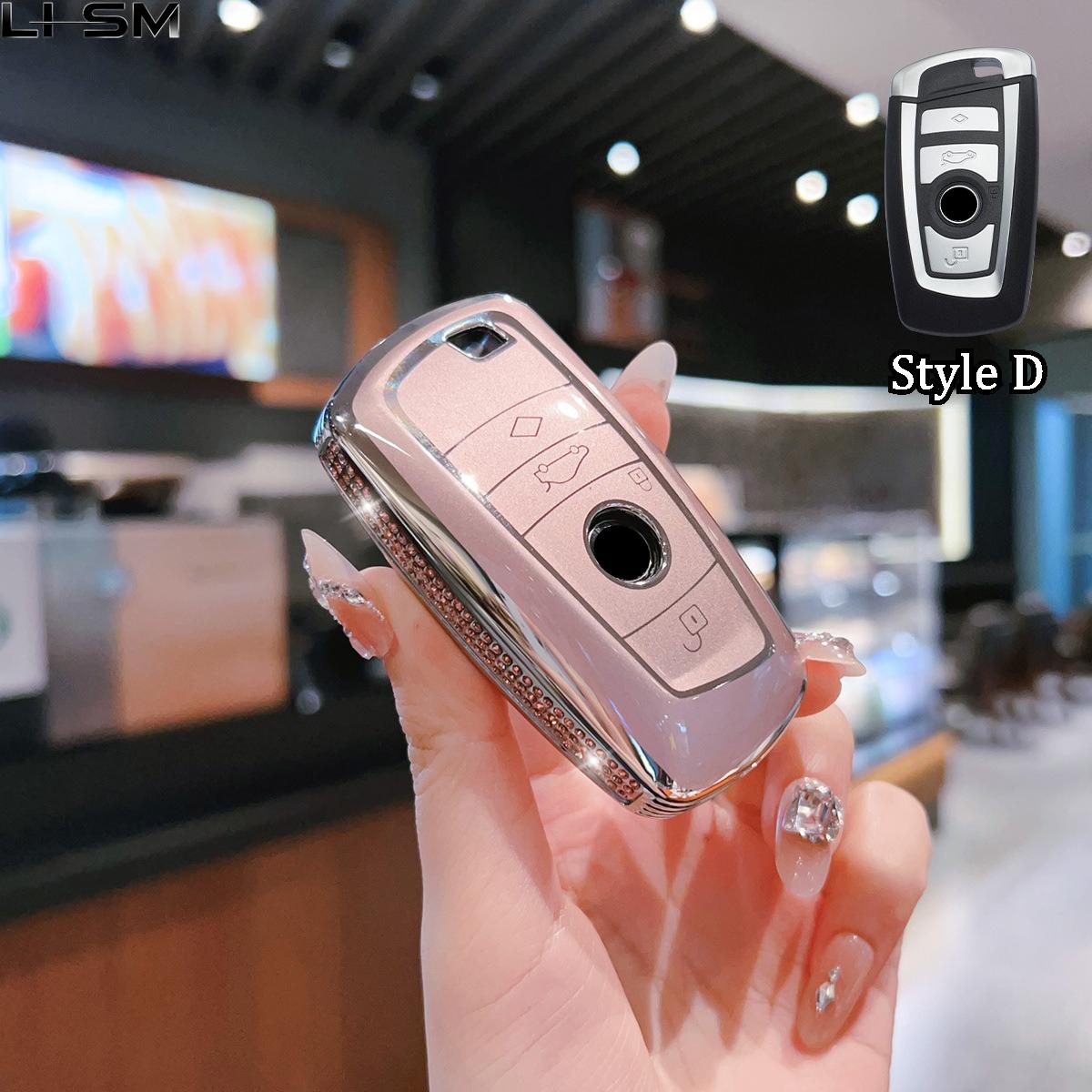 

Pink Diamond Style Tpu For Bmw F20 F30 G20 F31 F34 F10 G30 F11 X3 F25 X4 I3 M3 M4 1 3 5 Series Car Key Case Cover Fob Keychain