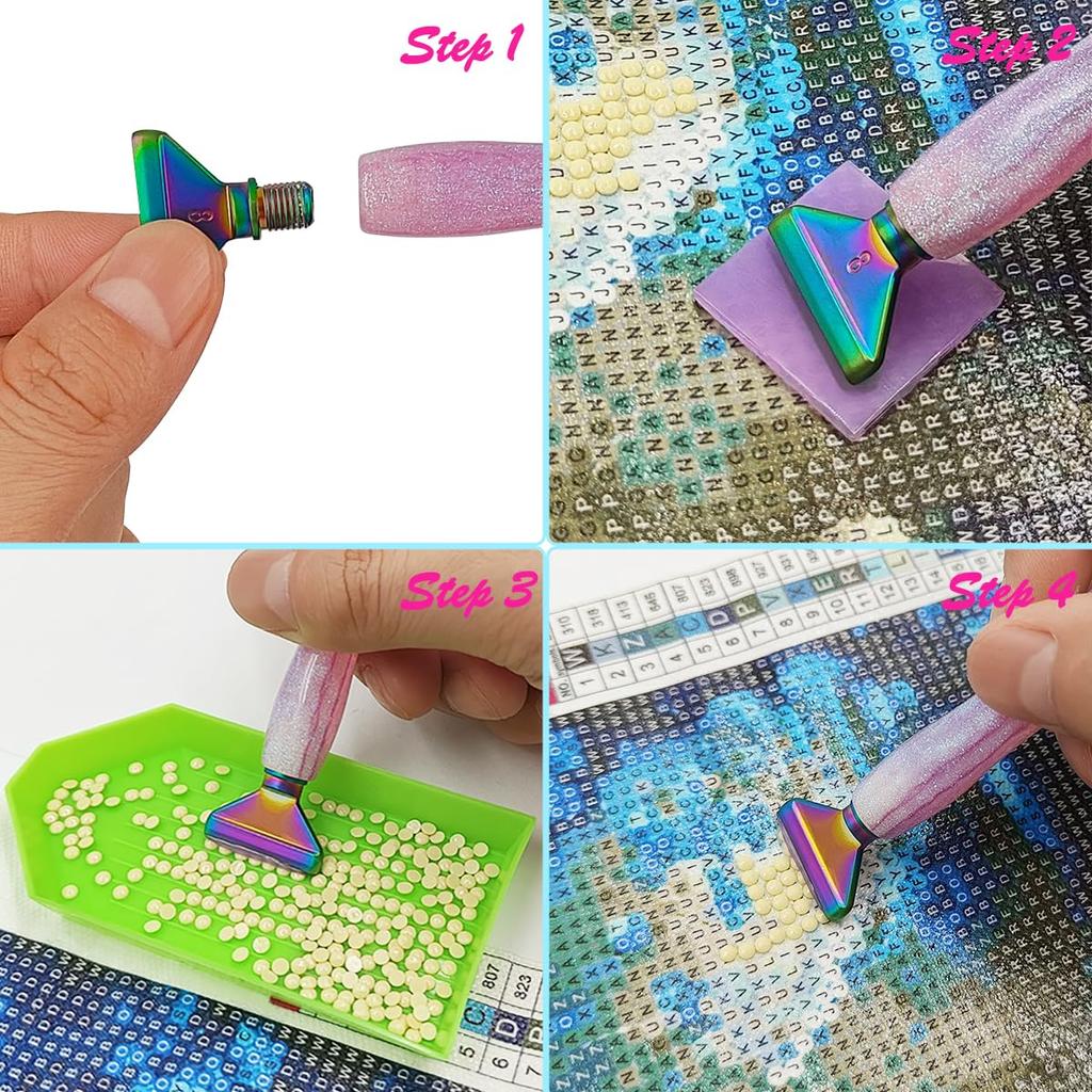 SENHAI Diamond Art Pen 24 Pieces Diamond Painting Pens with Colorful Metal Tips and Threaded Tips for 5D Diamond Art Accessories Tools for DIY