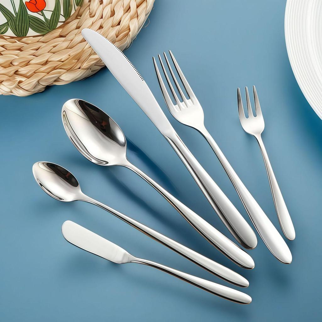 304 Stainless Steel Western Cutlery Set: Knife, Fork, Spoon - Ideal for Hotels & Restaurants