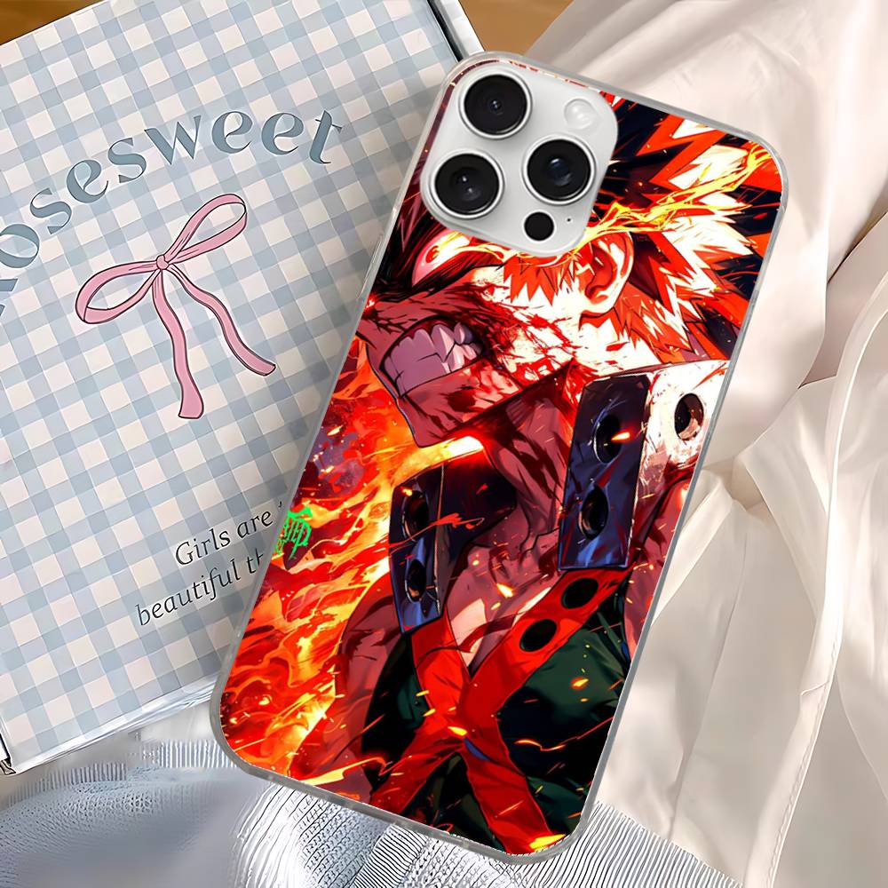 Anime B-Bakugo Katsuki For iPhone 17 16 15 14 Plus 13 12 11 Pro Max Phone Cover Back Satin Colorful Surface