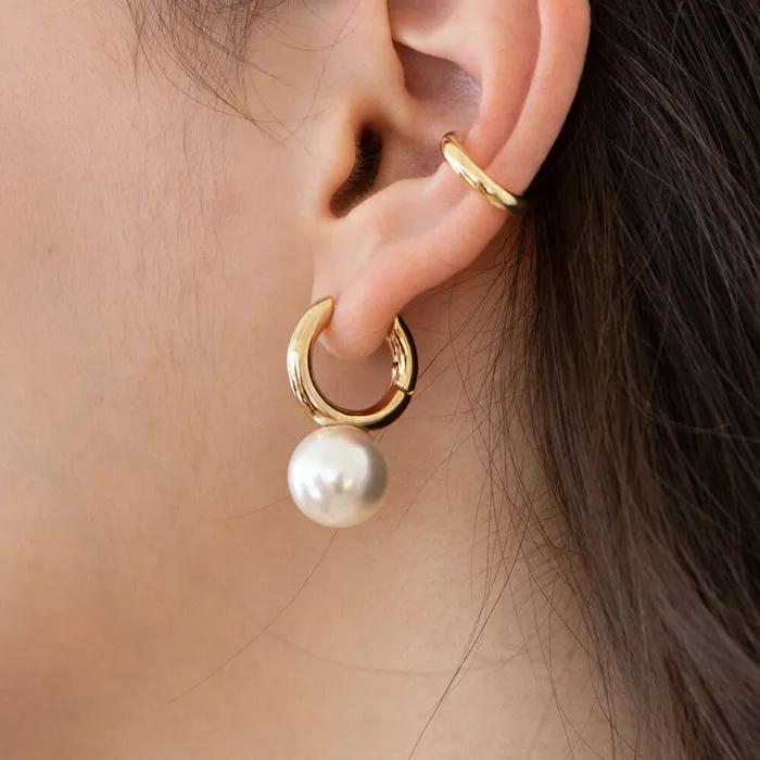Big Pearl One Touch Earrings