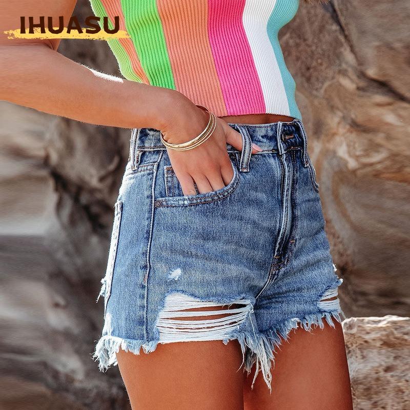 IHUASU Damenmode, lässig, einfarbig, bedruckt, Hosen und Caprihosen