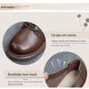 Autumn Women's Single Shoes Lace-Up Soft Cowhide Shoes Thick Mid-Heel Soft Sole All Season Deep Mouth Shoes