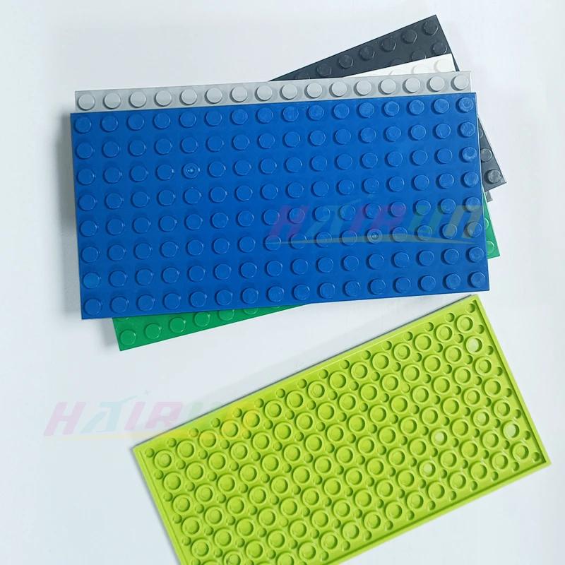 5 יחידות אבני בניין DIY פלטת בסיס דו-צדדית 8x16 נקודות אבני בניין לבנים צעצועי יצירה והארה לילדים