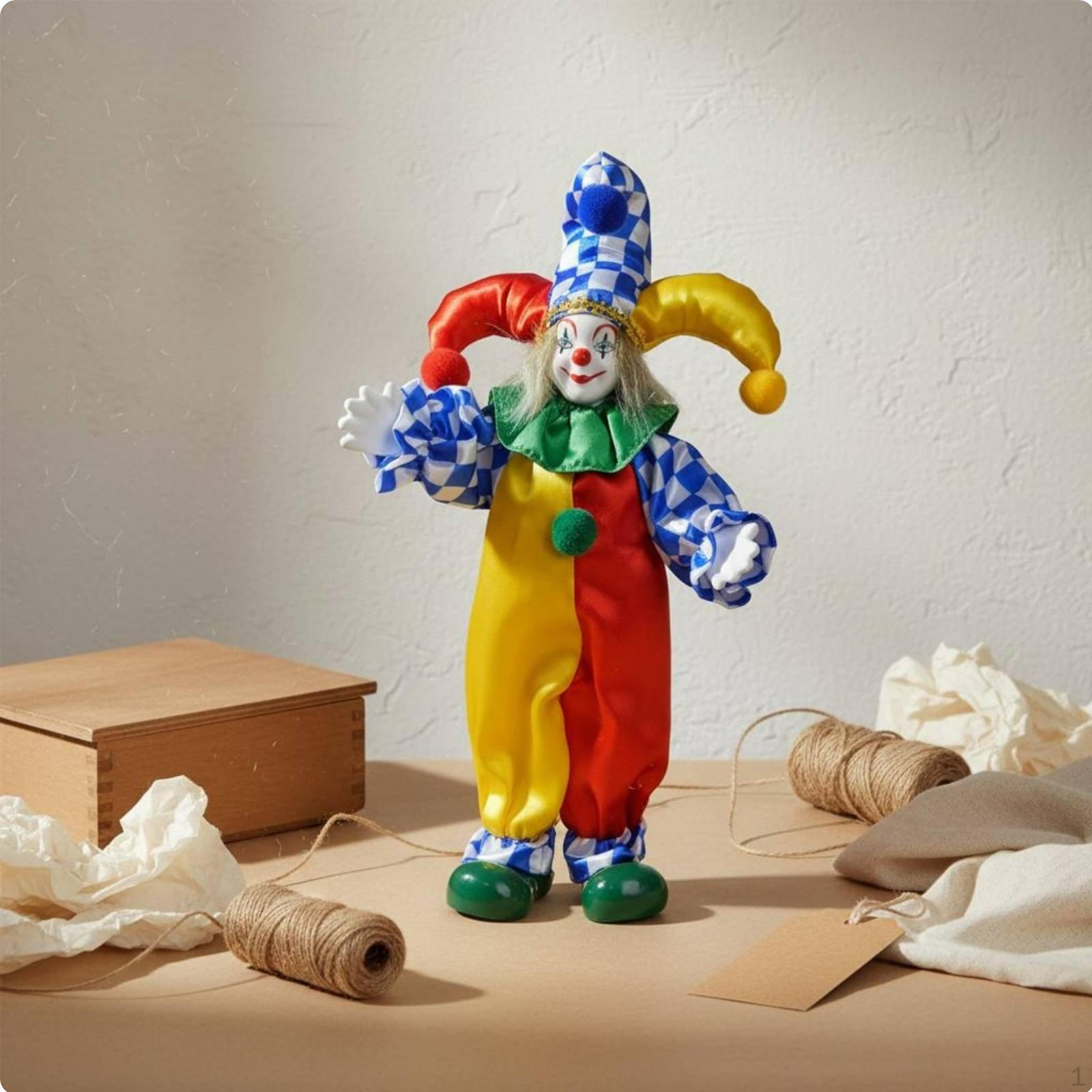 Ceramic Harlequin Doll Great Gift Idea Clown Artistic Design Collectible