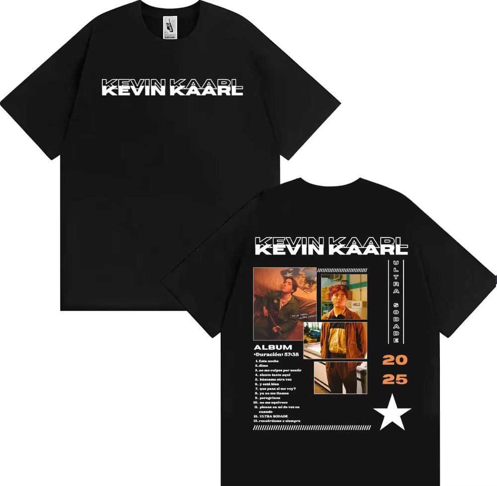 Rapper Kevin Kaarl Ultra Sodade Tour Cover T Shirt Men Women Harajuku Vintage High Street Tshirts pure Cotton Pop music Tshirt