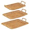 Rectangular Woven Serving Tray Durable Plastic Snacks Fruit Candy Tray for Home Kitchen Table Decoration