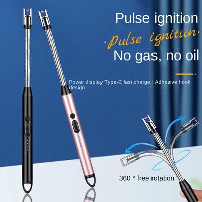 Type-C Rechargeable Kitchen Artifact Portable Smart Pulse Igniter Household Gas Stove Long Handle Electronic Lighter