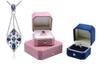 Octagonal Velvet Wedding Jewelry Box for Rings, Necklaces, and Earrings