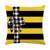 New Little Bee Pillow Cover Yellow and White Striped Home Sofa Cushion Cover Polyester Letter Print