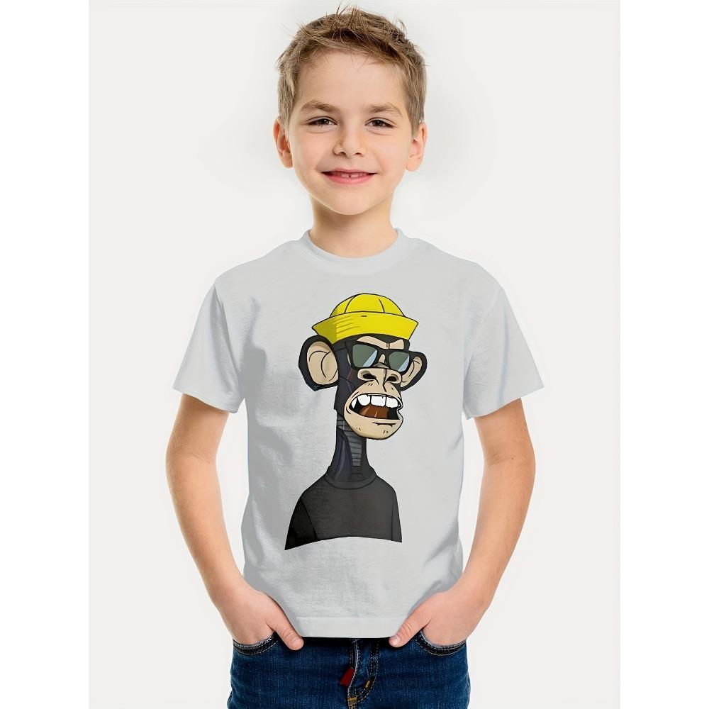 Interesujący nadruk zwierzęcy 3D dla chłopców kreatywny T-shirt casualowy dla dzieci z krótkim rękawem Tee dla chłopców i dziewcząt ubrania letnie