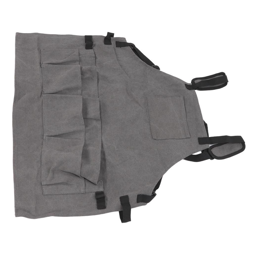 Work Apron Multi Pockets Adjustable Protective Woodworking Tool Apron for Barbecue Electricians Mechanic