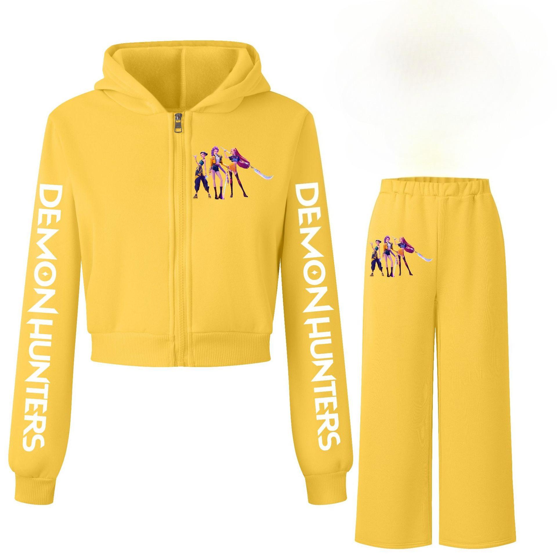 Fashion Printed Loose Suit Casual Versatile Clothing Sets Girls 110