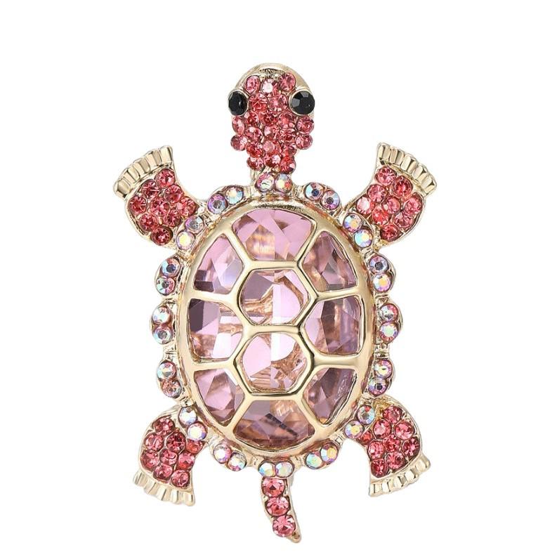 Colored Diamond Small Turtle Brooch: Light Luxury, Cute & Stylish Design