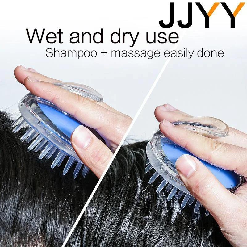 JJYY Portable Silicone Shampoo Brush Handheld Round Soft Scalp Massage Brush Bath Massage Brush Hair Shower Brush Comb