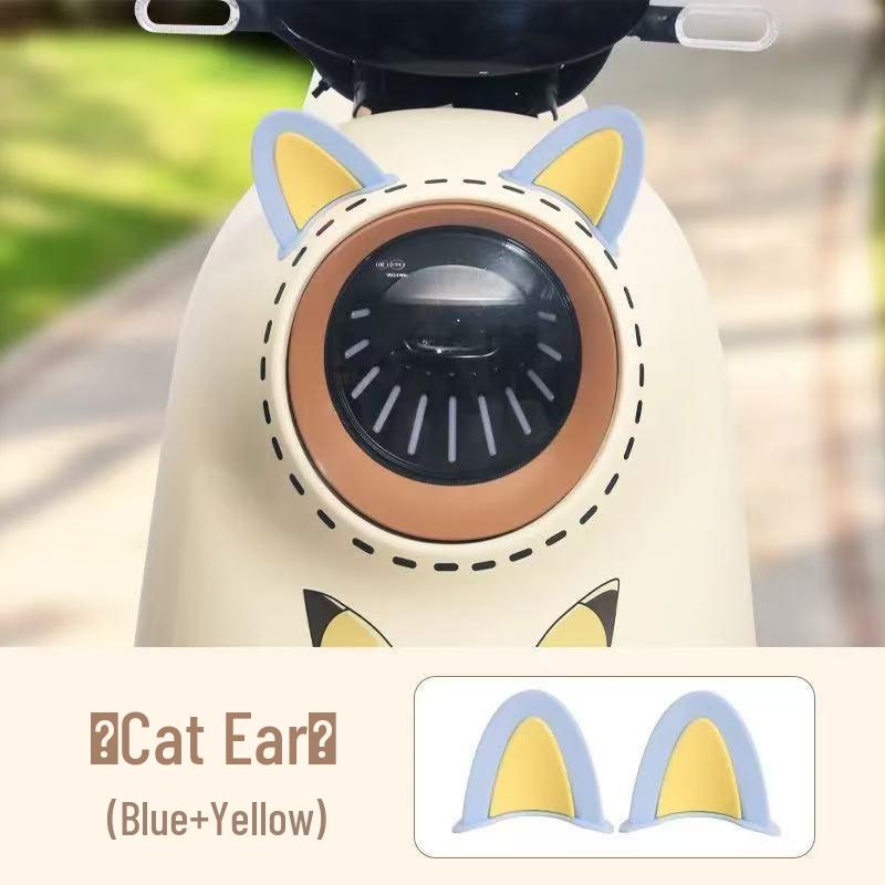 Yadea Bear Ear Electric Scooter Accessories: Cute Battery Car Stickers & Creative Helmet Decorations.